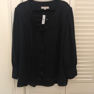 NWT LOFT Black Top 2x-3x
